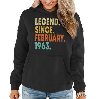 60 Year Old Gifts 60Th Birthday Legend Since February 1963 Women Hoodie - Seseable