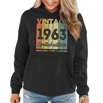 60 Year Old Gifts Vintage 1963 Limited Edition 60Th Birthday V7 Women Hoodie - Seseable