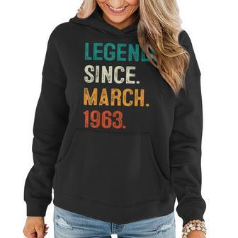 60 Years Old Gifts Legend Since March 1963 60Th Birthday Men Women Hoodie - Seseable