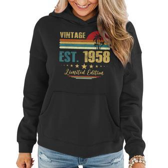 65 Year Old Gifts Vintage 1958 Limited Edition 65Th Birthday V4 Women Hoodie - Thegiftio UK
