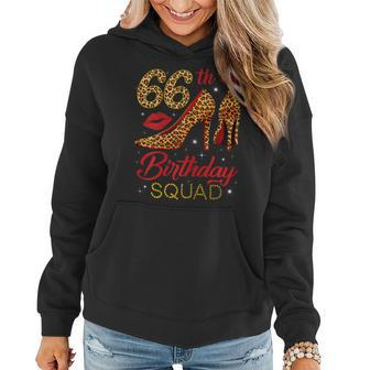66Th Birthday Squad Stepping Into 66 Leopard High Heel Gift For Womens Women Hoodie | Mazezy