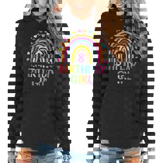 8 Years Old Rainbow Girls 8Th Birthday For Girls Kids Women Hoodie | Mazezy