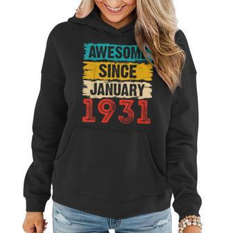 92 Year Old Awesome Since Januar 1931 92Th Birthday Frauen Hoodie