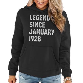 95 Geburtstag Männer Frauen Legende Seit Januar 1928 Langarm Frauen Hoodie - Seseable