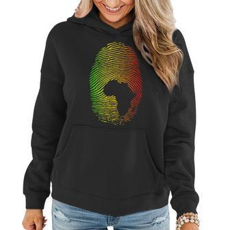 Africa Is In My Dna Fingerprint African Roots Africa Map Women Hoodie - Seseable