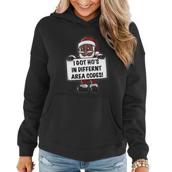 African American Santa I Got Hos Ugly Christmas Meaningful Gift Women Hoodie - Monsterry