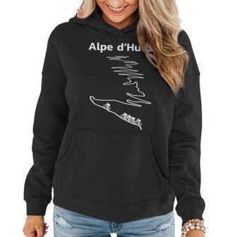 Alpe Dhuez Serpentinen France Radsport Frauen Hoodie - Seseable