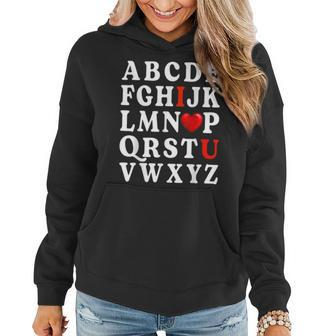 Alphabet Abc I Love You Valentines Day Heart Gifts Him Her V2 Women Hoodie - Seseable