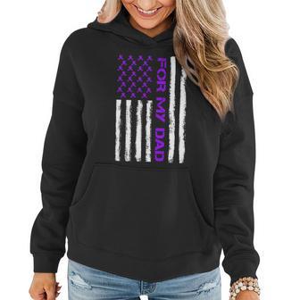 Alzheimers Awareness For My Dad Support Flag Women Hoodie - Monsterry CA