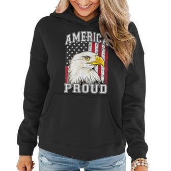 America Proud American Eagle Us Flag 4Th Of July Women Hoodie - Seseable