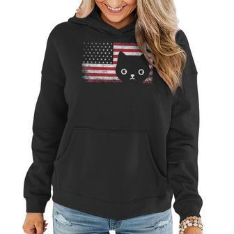 American Flag Cat Lover Meowica July 4Th Usa Fur Mom Dad V2 Women Hoodie - Seseable