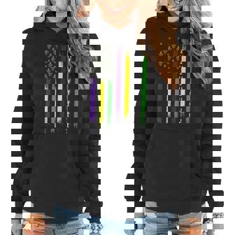 American Flag Mardi Gras Crawfish Beads Funny Usa Carnival Women Hoodie | Seseable FR