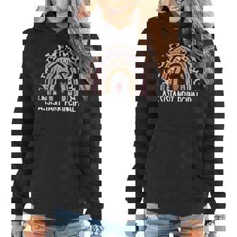 Assistant Principal Rainbow Funny Job Title School Worker Women Hoodie | Mazezy