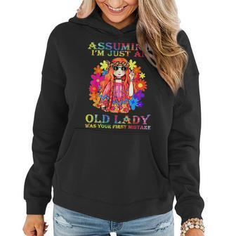 Assuming Im Just An Old Lady Hippie Women Hoodie | Mazezy