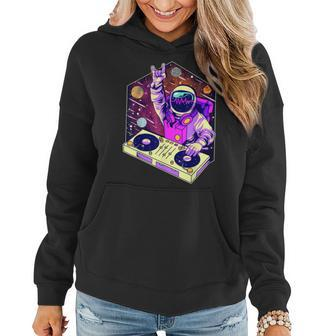 Astronaut Dj Music Psychedelic Psytrance Techno Edm Festival Women Hoodie Graphic Print Hooded Sweatshirt - Thegiftio UK