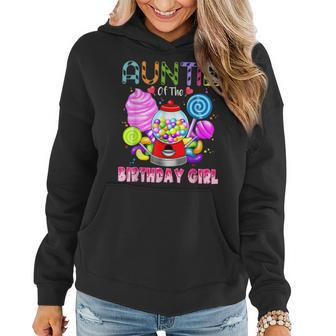 Aunt Of The Birthday Child Candyland Candy Women Hoodie - Seseable