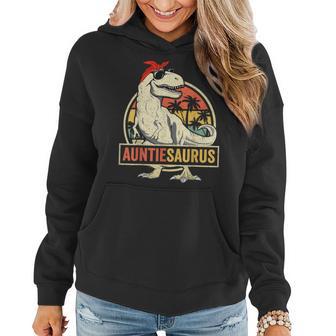 Auntiesaurus T Rex Dinosaur Aunt Saurus Family Matching Women Hoodie - Seseable