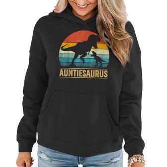 Auntiesaurus T Rex Dinosaur Auntie Funny Mothers Day Women Hoodie - Seseable