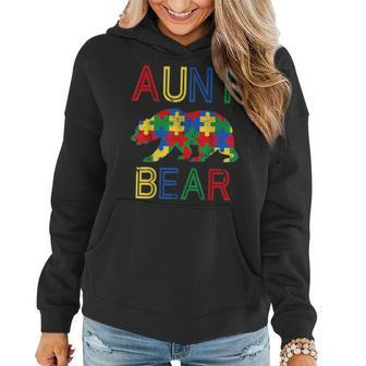 Autism Aunt Funny Bear Awareness Family Mothers Day Gifts Women Hoodie - Seseable