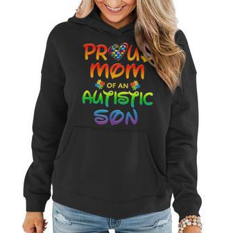 Autism Awareness Family Proud Mom Of Autistic Son Women Hoodie - Seseable