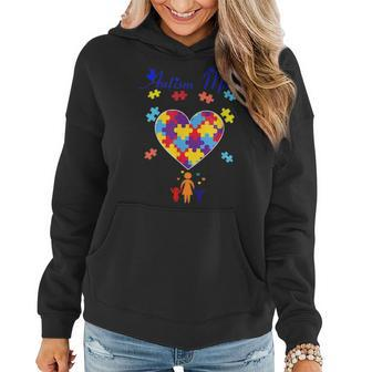 Autism Mom Gift Autism Awareness Heart For Mom Women Hoodie - Seseable