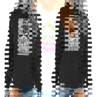 Autism Mom Messy Bun Autism Awareness April Strong Women Women Hoodie | Mazezy