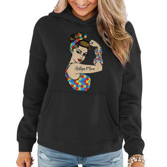 Autism Mom Unbreakable Rosie The Riveter Strong Woman Power Women Hoodie | Mazezy