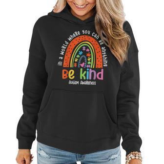 Autism Son Child Daughter Mom Be Kind Rainbow Women Hoodie | Mazezy