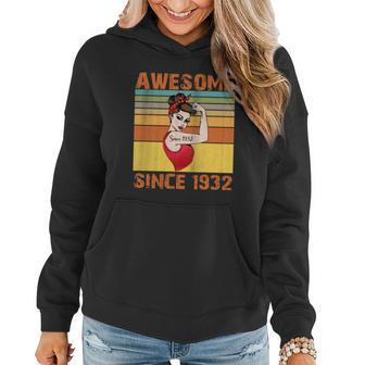 Awesome Since 1932 90Th Birthday Messy Bun Women Hoodie - Monsterry UK