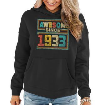 Awesome Since 1933 Vintage 1933 90Th Birthday 90 Years Old Women Hoodie - Thegiftio UK