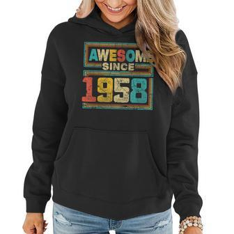 Awesome Since 1958 Vintage 1958 65Th Birthday 65 Years Old Women Hoodie - Thegiftio UK