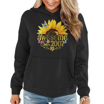 Awesome Since 2007 Sunflower 16Th Birthday Vintage 2007 Women Hoodie - Seseable