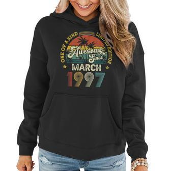 Awesome Since March 1997 Vintage 25Th Birthday For Men Women Women Hoodie - Seseable