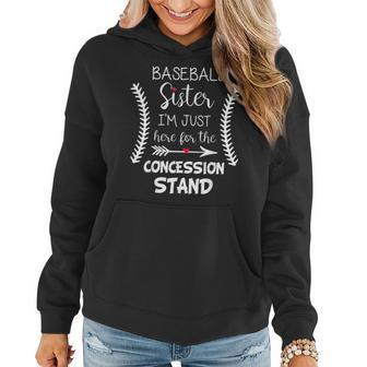 Baseball Sister Im Just Here For The Concession Stand Women Hoodie | Mazezy