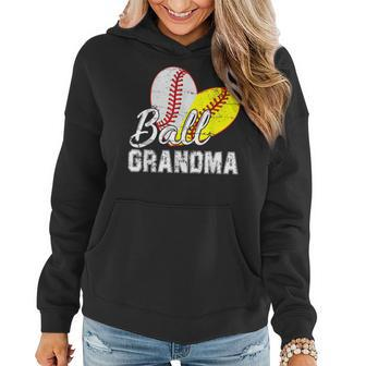 Baseball Softball Ball Heart Grandma Mothers Day Women Hoodie | Mazezy