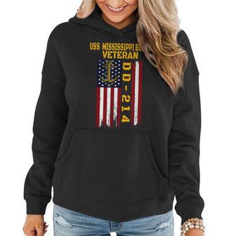 Battleship Uss Mississippi Bb-41 Warship Veteran Grandpa Dad Women Hoodie - Seseable