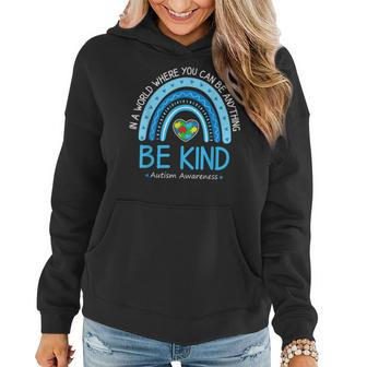 Be Kind Autism Awareness Leopard Rainbow Choose Kindness Women Hoodie - Seseable