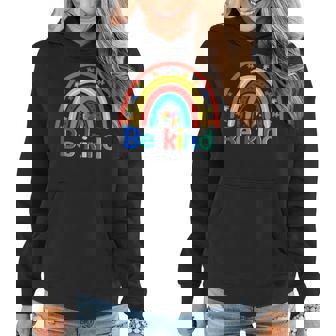 Be Kind Rainbow Kindness Inspirational Autism Awareness Women Hoodie | Mazezy