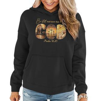 Be Still And Know That I Am God Christian Lion Sheep Women Hoodie - Seseable