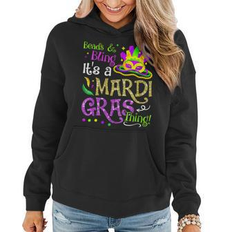 Beads & Bling Its A Mardi Gras Thing Cool Women Hoodie - Seseable