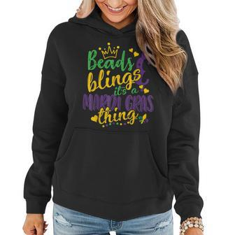 Beads And Bling Its A Mardi Gras Thing New Orleans Festival Women Hoodie - Seseable
