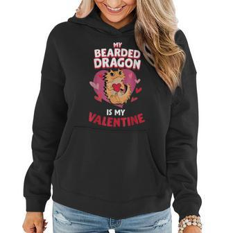 Bearded Dragon Is My Valentine Funny Valentines Day Gifts Women Hoodie - Seseable