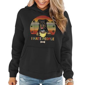 Beauceron Dog Fathers Day I Hate People With Cup Of Coffee Women Hoodie - Thegiftio UK