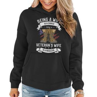 Being A Veterans Wife Is A Privilege Veterans Day Women Hoodie - Seseable