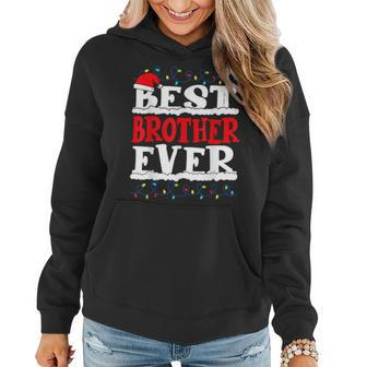 Best Brother Ever Funny Christmas Family Lights Santa Xmas Women Hoodie Graphic Print Hooded Sweatshirt - Thegiftio UK