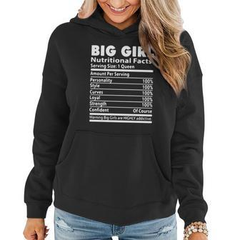 Big Girl Nutrition Facts Serving Size 1 Queen Amount Per Serving Women Hoodie Graphic Print Hooded Sweatshirt - Thegiftio UK
