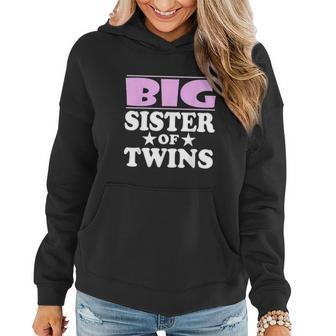 Big Sister Of Twins Announcement Women Hoodie Graphic Print Hooded Sweatshirt - Thegiftio UK