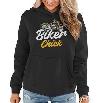 Biker Chick Cyclist Funny Girls Motorcycle Rider Gift For Womens Women Hoodie | Mazezy