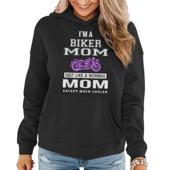 Biker Mom For Motorcycle And Chopper Rider Mother Women Hoodie | Mazezy