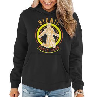 Bionic Club Custom Parts Knee Hip Replacements Women Hoodie Graphic Print Hooded Sweatshirt - Thegiftio UK